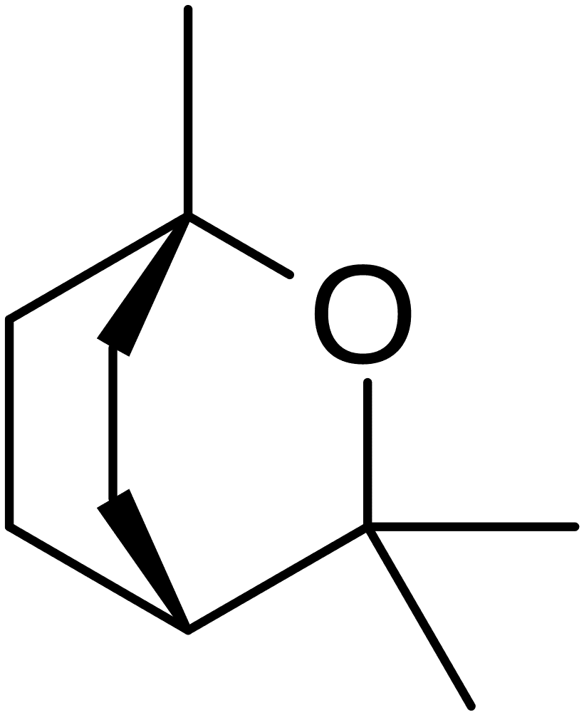 Skeletal formula of Eucalyptol