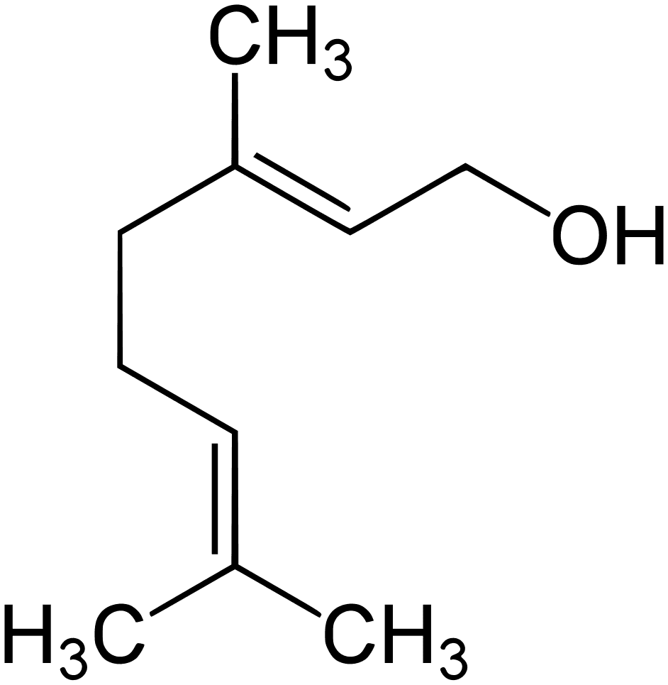 Skeletal formula of Geraniol