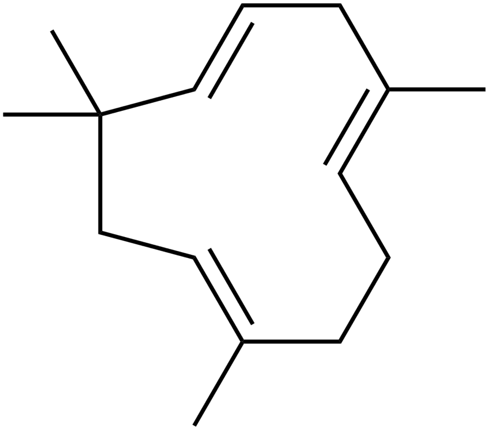 Skeletal formula of Humulene