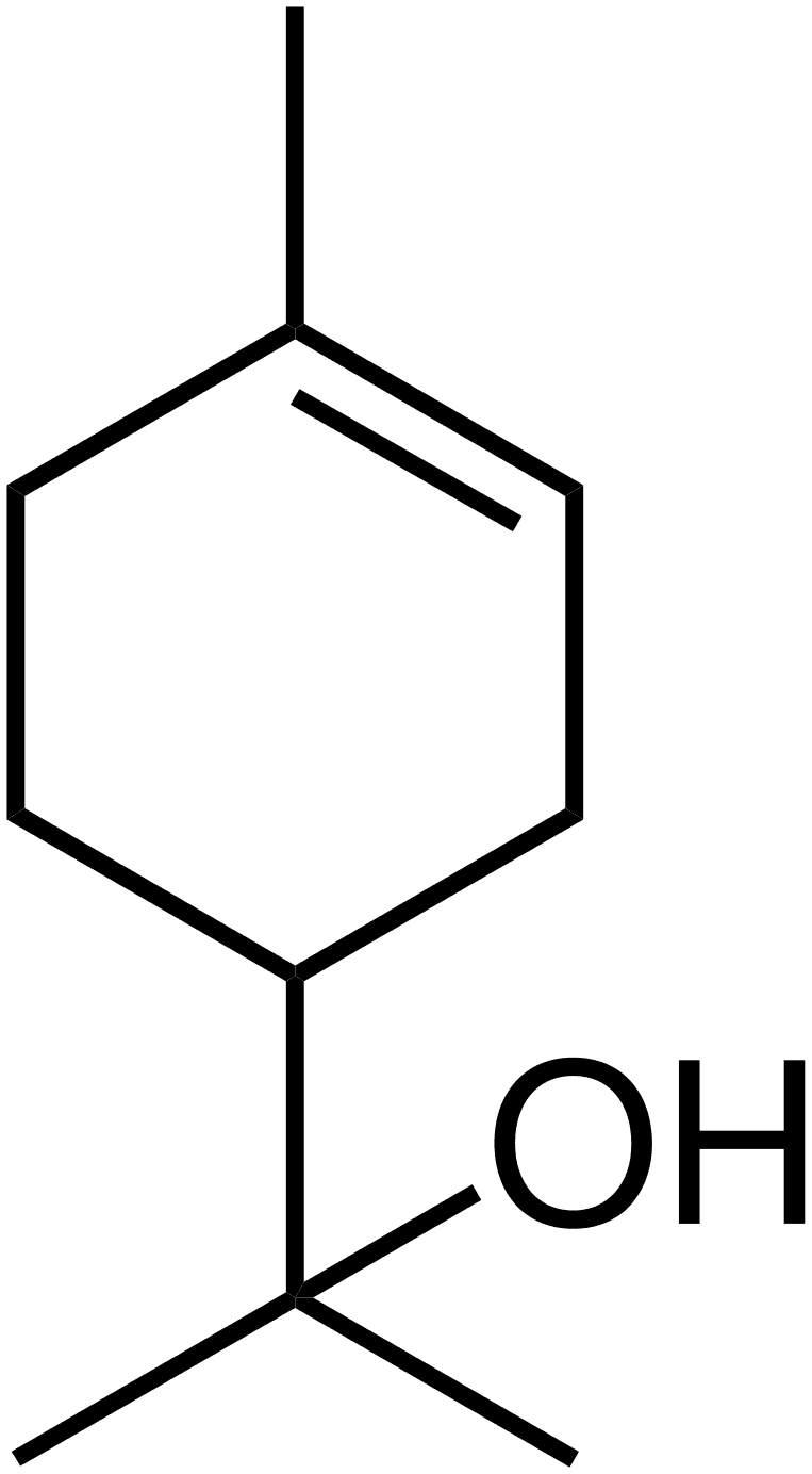 Skeletal formula of Terpineol